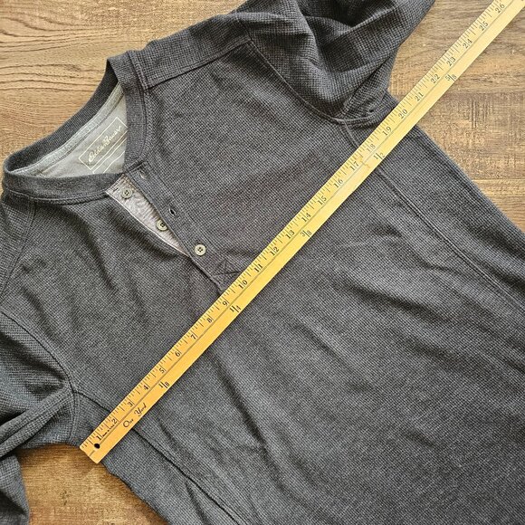 Eddie Bauer Men’s Favorite Ultrasoft Thermal Henley Longsleeve, TM, Charcoal Htr - Picture 1 of 10